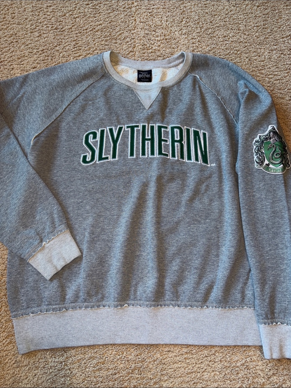 Slytherin Wizarding World of Harry Potter Crewneck Sweatshirt Gray Unisex XL